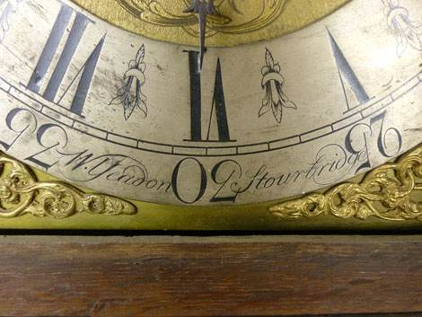 A George lll oak long case clock, the brass 12 inch dial with silvered chapter ring, subsidiary - Image 4 of 13