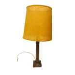 A Robert "Mouseman" Thompson oak table lamp of octagonal form with carved mouse signature and