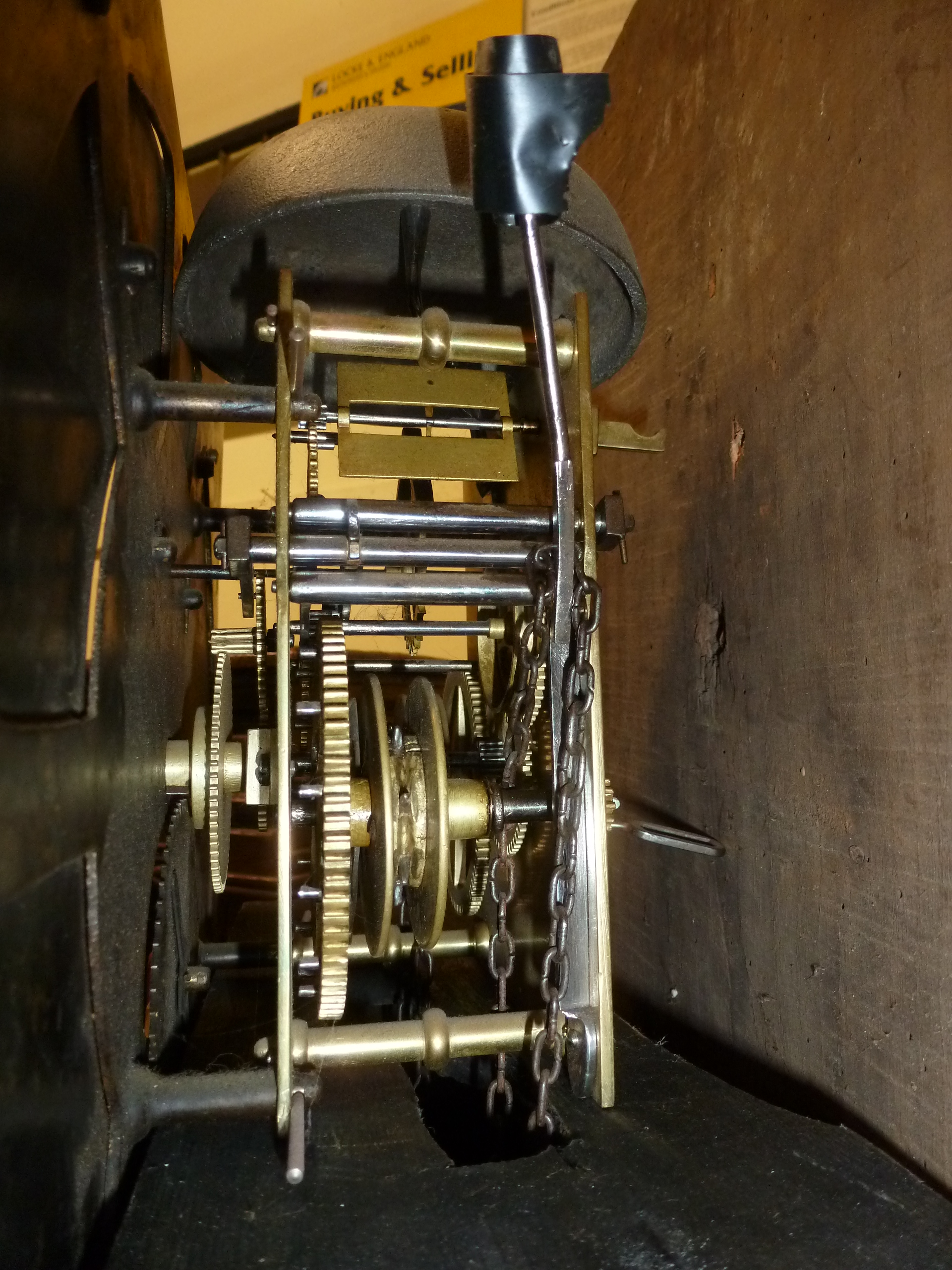 A George lll oak long case clock, the brass 12 inch dial with silvered chapter ring, subsidiary - Image 13 of 13