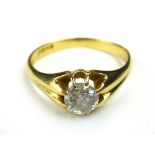 18ct gold and diamond set gents ring approximately .7ct total overall weight 4.7gms approximately