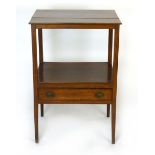 A 19th Century mahogany wash stand with single drawer. h. 85 cm. CONDITION REPORT: A replacement top