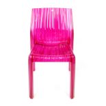 P. Urquiola for Kartell, a 'Frilly' moulded plastic chair in hot pink CONDITION REPORT: Good