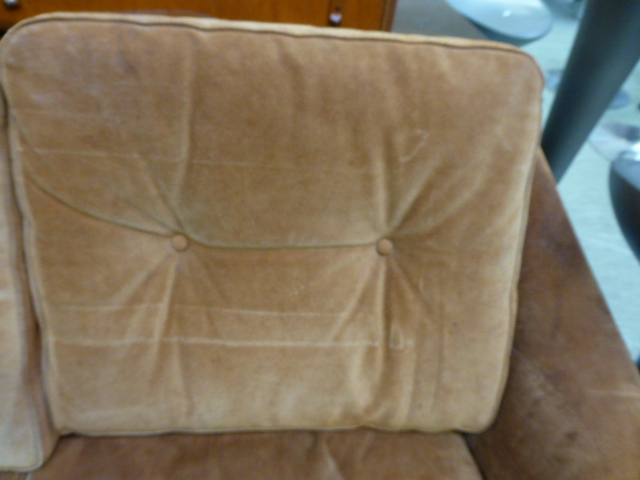 A Danish 1970's suede three-seater sofa on chrome supports by Eran, l. 180 cm CONDITION REPORT: - Image 7 of 8