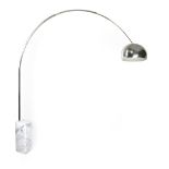 Achille & Pier Castiglioni for Flos, an 'Arco' floor lamp, the polished white marble base supporting