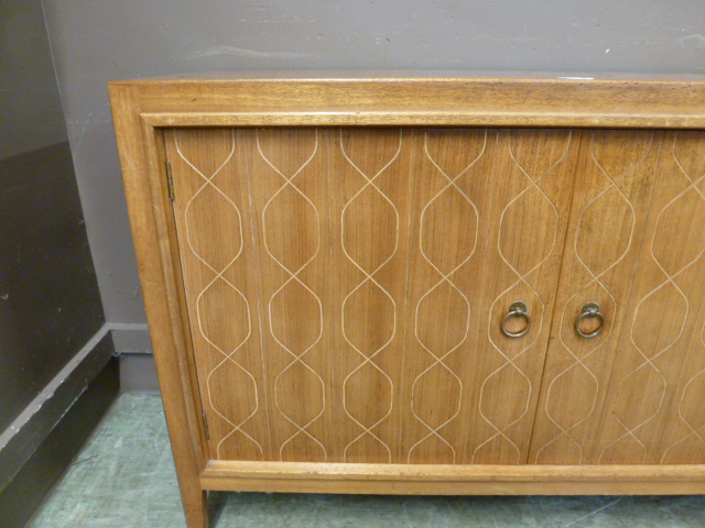 David Booth for Gordon Russell Ltd, a walnut and crossbanded 'Helix' sideboard, the two doors - Image 10 of 25