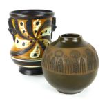 An Upsala Ekeby pottery vase of squat bu