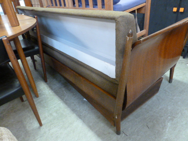 A 1950/60's walnut framed sleigh-type daybed with a detachable storage drawer, l. 213 cm CONDITION - Image 2 of 9