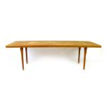 An oak rectangular coffee table on straight circular legs by Soren Willadsen, l. 170 cm CONDITION