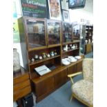 A pair of 1960's rosewood glazed cabinet bookcases, possibly by Borup, w. 100 cm each CONDITION