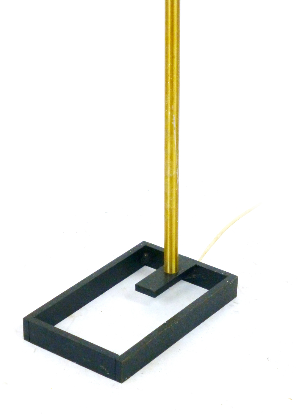 A 1970's spun aluminium single spot standard lamp on a brass coloured shaft CONDITION REPORT: Dents, - Image 3 of 3