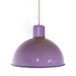 A 1970's lilac ceiling light of bell form CONDITION REPORT: Knocks and wear, working order unknown