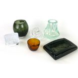 A Nybro moulded glass paperweight decora