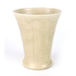 Clarice Cliff for Wilkinsons, a moulded tapering vase with raised bands, h. 17 cm CONDITION