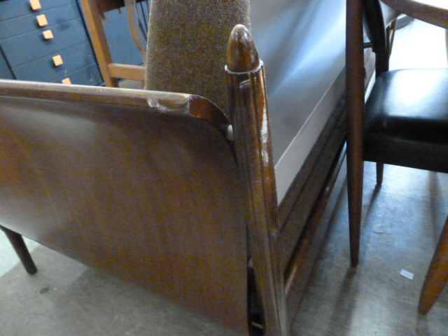 A 1950/60's walnut framed sleigh-type daybed with a detachable storage drawer, l. 213 cm CONDITION - Image 9 of 9