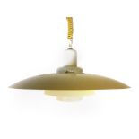 A 1970's white three-tier ceiling light in the manner of Louis Poulsen CONDITION REPORT: Knocks