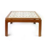 A G-plan tile topped and teak coffee table, w. 71 cm CONDITION REPORT: Structurally sound, some