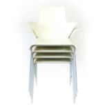 Uwe Fischer for B&B Italia, a set of four 'Tama' white plastic chairs, including two armchairs