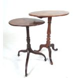 A 19th Century mahogany oval occasional tilt top table, baluster turned support and tripod base.  h.