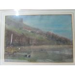 Albert Goodwin, "Whitby", signed and titled, pastel, 24 cm x 35 cm CONDITION REPORT: Some slight