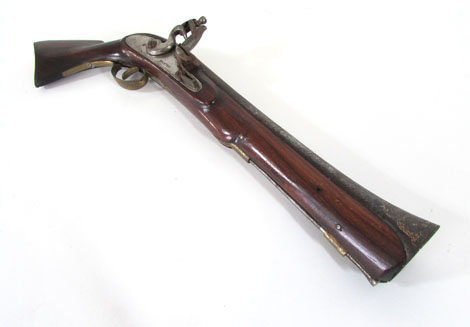 A 19th century blunderbuss style flintlock pistol, with lock stamped 'MANTON' with a 12 inch - Image 3 of 3