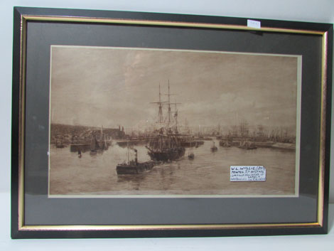 After W. L. Wyllie, Ship and harbour scenes, pair of sepia prints, unsigned, 35 cm x 60 cm (2) - Image 3 of 3