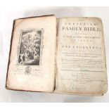 Rider (Rev, W) The Christians family bible, published London 1763, leather bound with various
