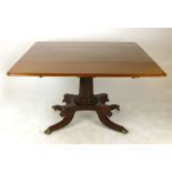 A Victorian mahogany Pembroke or supper table, with a pair of drop leaves, one true and one false