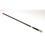 A bamboo sword stick, with George V Grenadier Guards metal crest, total length 84cm CONDITION