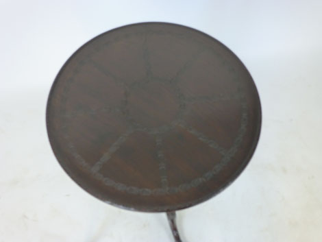 A mahogany circular tilt top occasional table, carved top above a wrythen and foliate carved - Image 2 of 3