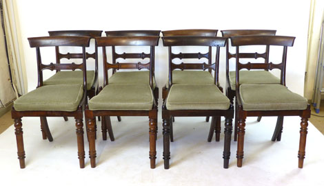 A set of eight William lV rosewood bar back dining chairs with cane seats, - Image 2 of 3