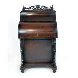 A Victorian rosewood ladies writing bureau, the jack-in-the-box gallery enclosing a stationery