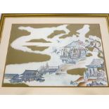 After Kano Tannyu,
'Summer Palace',
lithographic print,
50 x 69 cm CONDITION REPORT: Framed and
