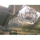 A set of three Venetian style eighteen light chandeliers,  d. 85 cm, drop 65 cm (approx.