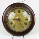 A mahogany framed wall clock, the cream painted dial inscribed C Reiner & Co Worcester, on a twin