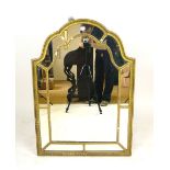 A gilt framed wall mirror with shaped arching top, h. 107 cm  CONDITION REPORT: Some slight losses