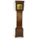 A George III oak longcase clock, 29.2 cm  brass dial inscribed Evans & Son Salop, with subsidiary