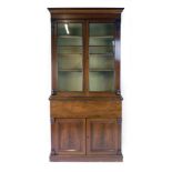 A Victorian mahogany secretaire bookcase,