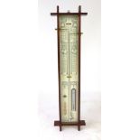 A modern mahogany cased 'Admiral Fitzroy's Barometer', the case enclosing thermometer,