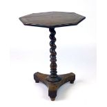 A 19th century olive wood occasional table,