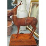 YOUNG BUCK, in cast iron rustic finish on base, 82cm L x 124cm H.