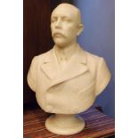 PIETRO BAZZANTI (1825-1895), Italian white marble bust of a gentleman, reverse inscribed P. Bazzanti