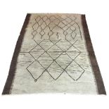 VINTAGE BERBER CARPET, 308cm x 216cm, lattice design on abrashed field in gris and bistre, purchased