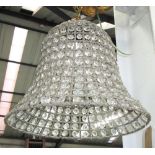 CEILING LIGHT, bell shaped with brass effect metal mounts, 80cm H.