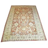 VERY FINE UNUSUAL FERREGHAN CARPET, 307cm x 216cm, Garrous design of rosette medallion and large