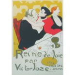 HENRI DE TOULOUSE LAUTREC (French, 1864-1901), 'Reine de joie' lithograph in colours, 37cm x 26.5cm,