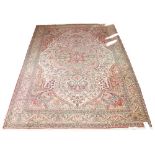 TURKISH KHASERI CARPET, 290cm x 210cm, of central medallion in shades of pearl on ivory field within