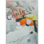 HENRI DE TOULOUSE LAUTREC (French, 1864-1901), 'Confetti' lithograph in colours, 37cm x 26.5cm,