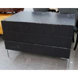 B&B ITALIA CHEST OF DRAWERS, with three drawers below in black on chromed supports, 120cm x 55cm x