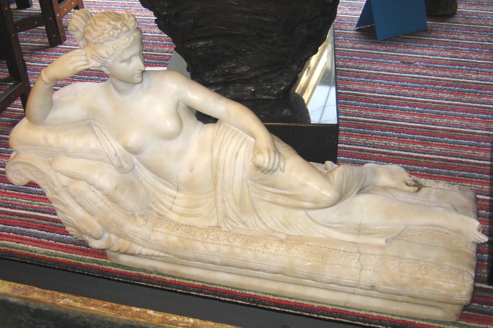MARBLE SCULPTURE, 19th century of a clas