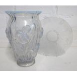 OPALESCENT GLASS VASE, decorated with fl